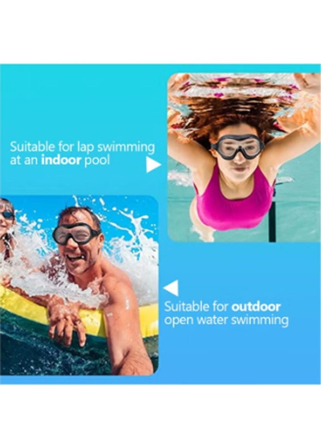 Swimming Goggles, Leak-proof and Anti-fog Pool Goggles, HD Swimming Goggles for Adults, Men, Women and Teens, UV Protection, 180° Clear Vision, Black