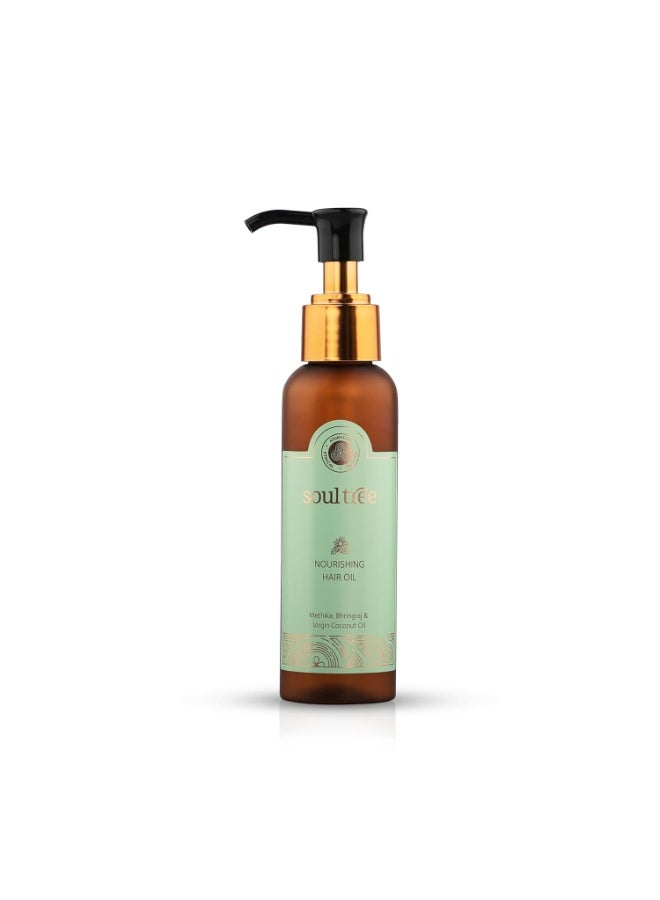 سول تري زيت SoulTree المغذي للشعر مع الميثيكا، والبرينغراج، وزيت جوز الهند البكر | مناسب لجميع أنواع الشعر | 120 مل - Image 1