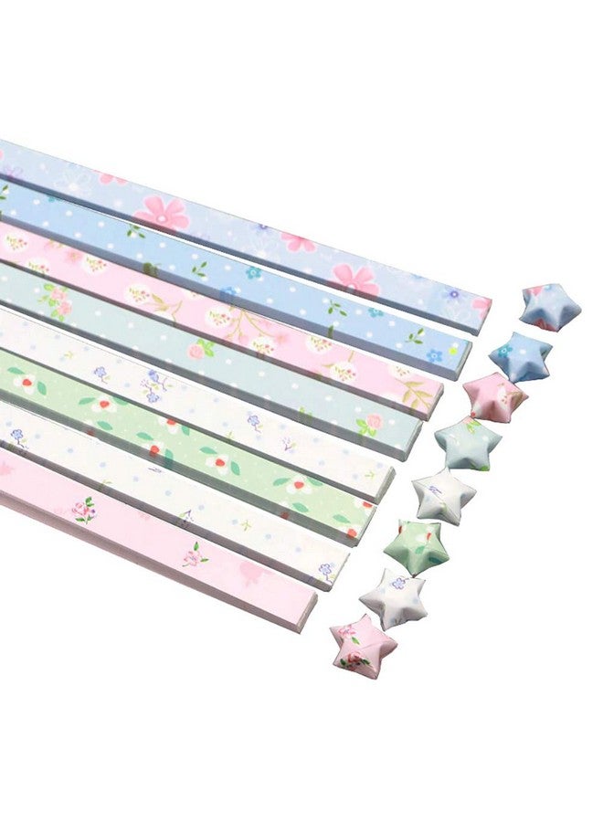 GSHLLO 400 Sheets Cute Floral Origami Stars Paper Folding Strips Package Diy Paper - Image 1