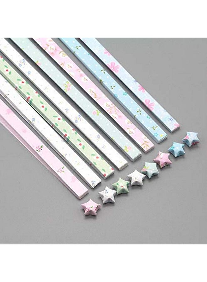 GSHLLO 400 Sheets Cute Floral Origami Stars Paper Folding Strips Package Diy Paper - Image 2