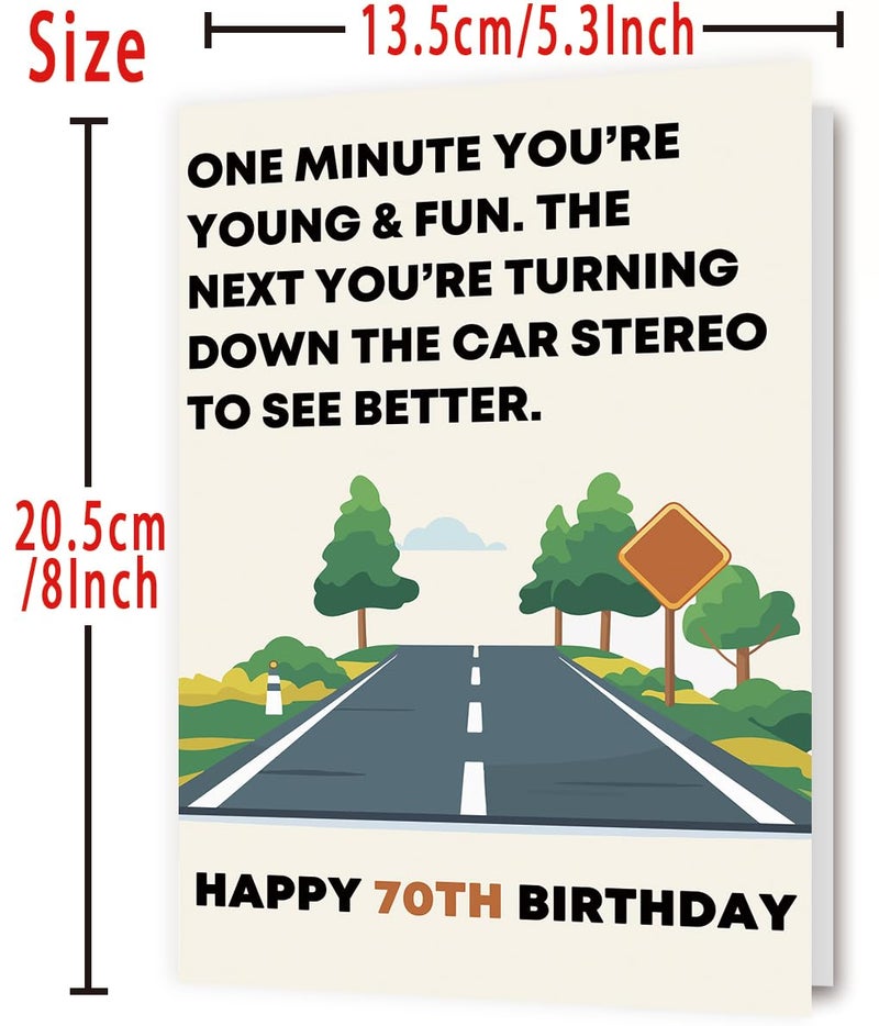 OJsensai Funny 70th Birthday Card & Gifts for Women Men,Happy 70 Year Old Birthday Decorations for Dad Mom - Image 3