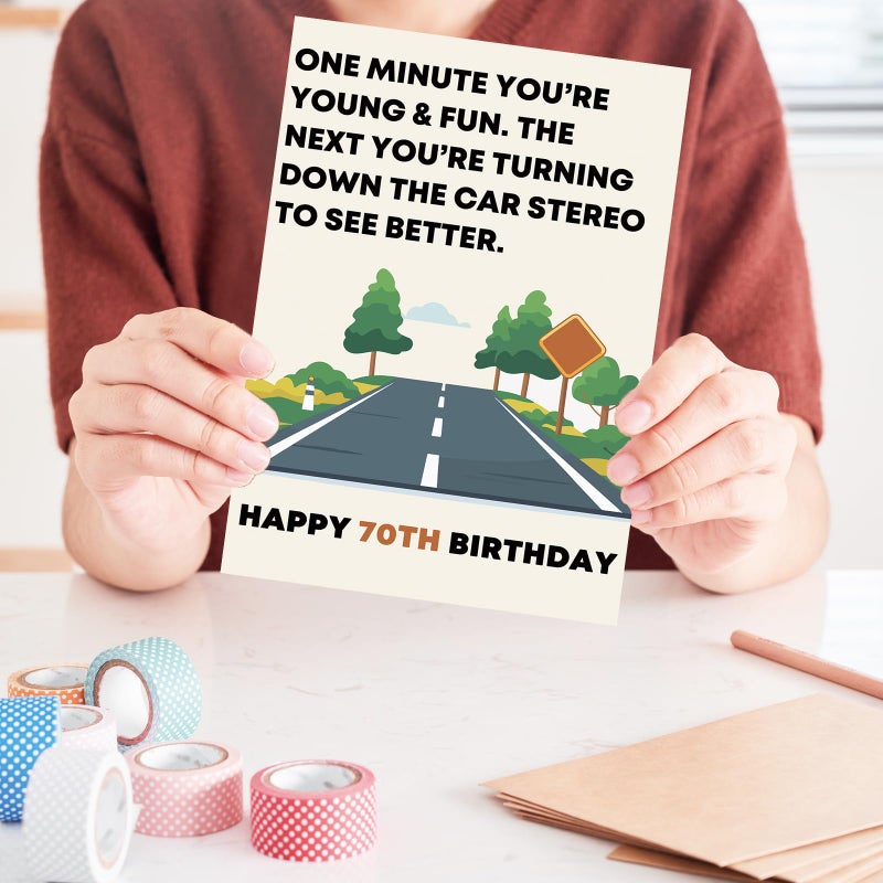 OJsensai Funny 70th Birthday Card & Gifts for Women Men,Happy 70 Year Old Birthday Decorations for Dad Mom - Image 5