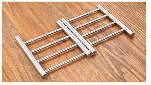 Divik Durable Thick Convenient Pot Mat Kitchen Dining Tableware Accessories Extendable Stainless Steel Cooking Pot Coaster Table Mat (1Pcs) - Image 4