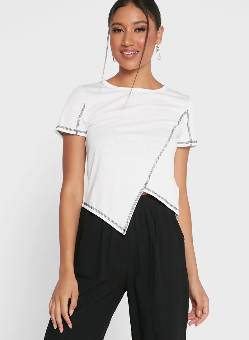 Ginger Contrast Asymmetrical Top