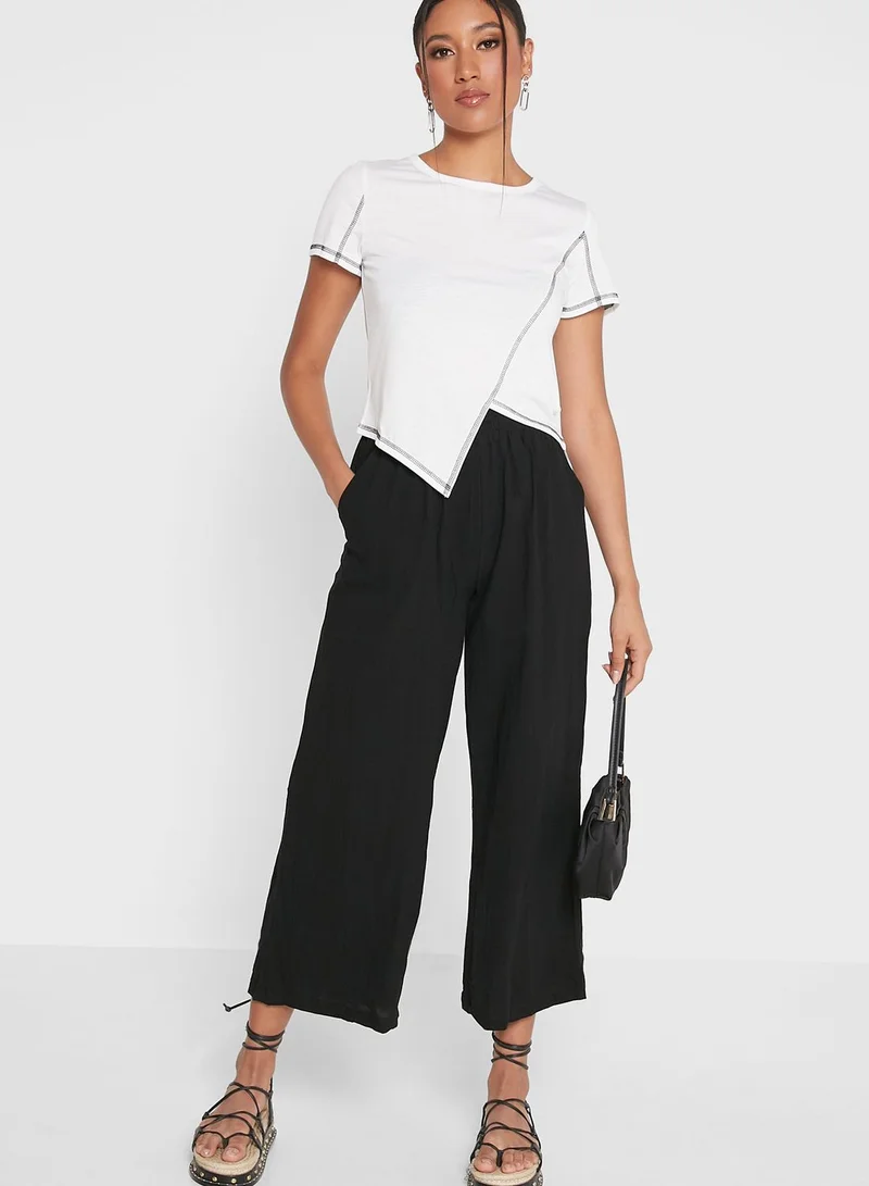 Ginger Contrast Asymmetrical Top