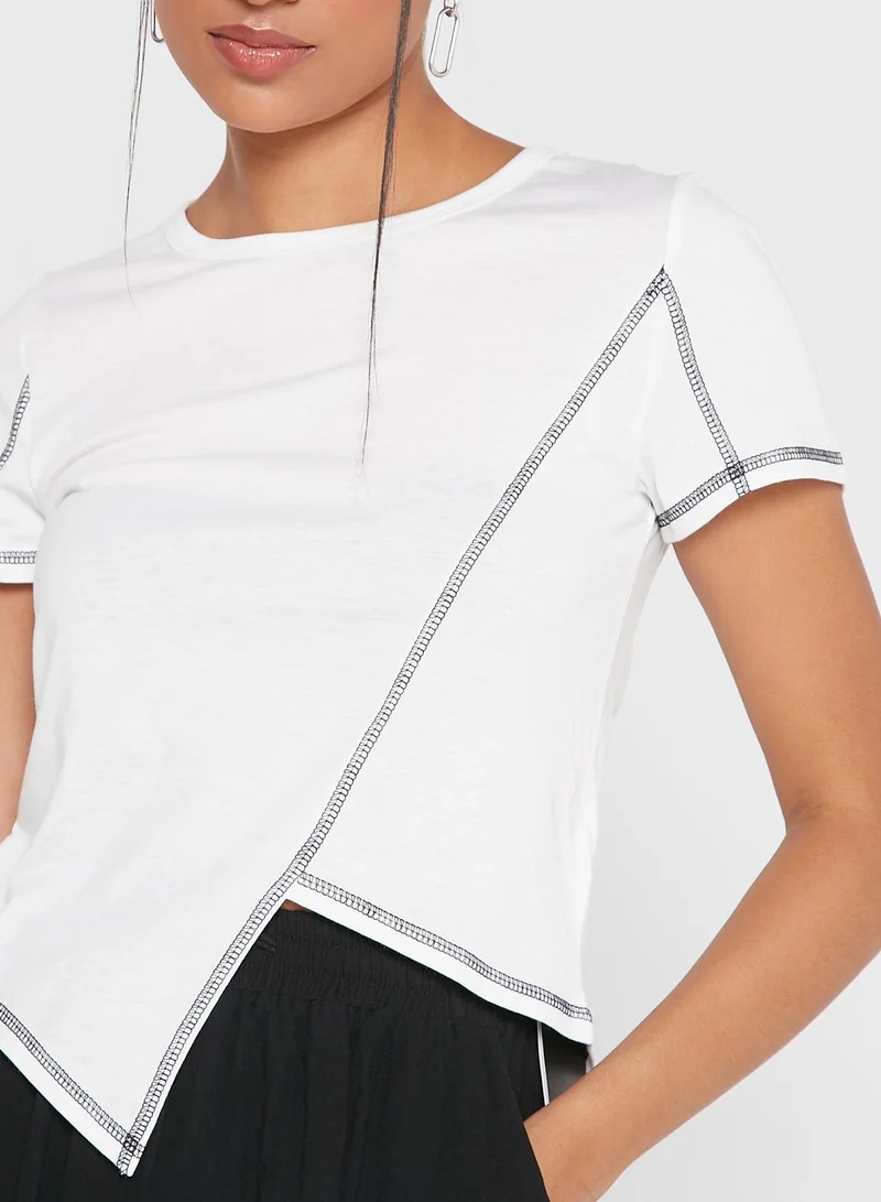 Ginger Contrast Asymmetrical Top