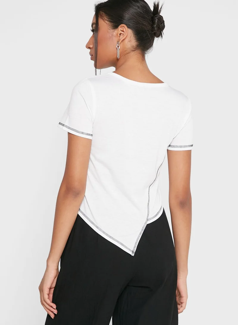 Ginger Contrast Asymmetrical Top