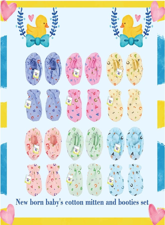 Toddylon Baby Mitten and Booties Set New Born Cotton Printed Gloves & Socks Combo (Light Multicolor, 0-6 Months) - Image 2