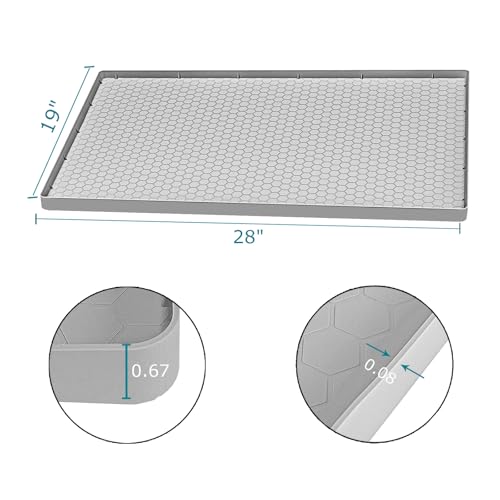 Jacooxi Under Sink Mat 28 x 19 for Kitchen Waterproof, Silicone Under Sink Liner, Bathroom Kitchen Cabinet Protector Mat, Easy to Clean Cabinet Mat Organizers and Storage, Light Grey - Image 2