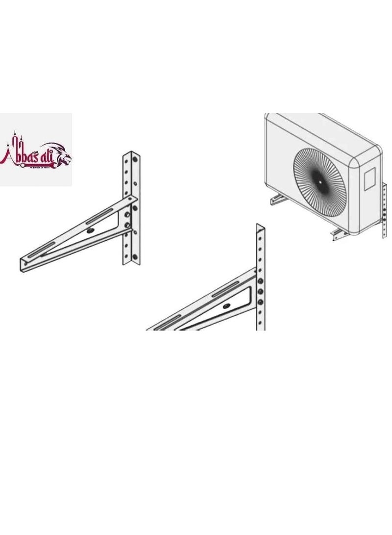ABBASALI Heavy Duty Air Conditioner Outdoor Wall Mounting Brackets Ac out door stand for 1 Ton, 1.1 Ton, 1.2 Ton, 1.5 Ton, 2 Ton Outdoor Units With FIX Bolts, T SPANNER & Glove (600x600 mm)  - Image 2