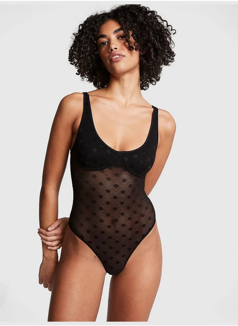 PINK Dot Mesh Bodysuit