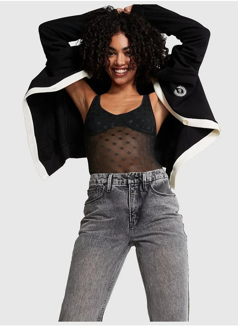 PINK Dot Mesh Bodysuit