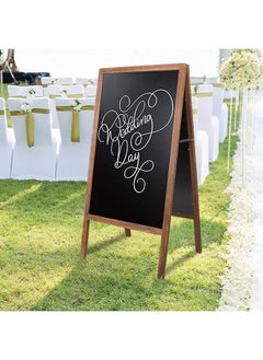 Generic Wooden Chalkboard Double Sided Magnetic Blackboard Stand A Frame Sign Board with 2 Cleaning Cloths Drawing Easel Standing Menu Board for Restaurant Cafe Bar wedding birthday Party 50x100cm  - Image 2