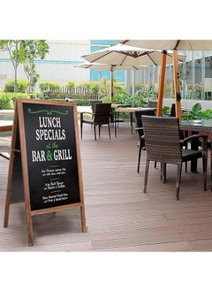 Generic Wooden Chalkboard Double Sided Magnetic Blackboard Stand A Frame Sign Board with 2 Cleaning Cloths Drawing Easel Standing Menu Board for Restaurant Cafe Bar wedding birthday Party 50x100cm  - Image 3