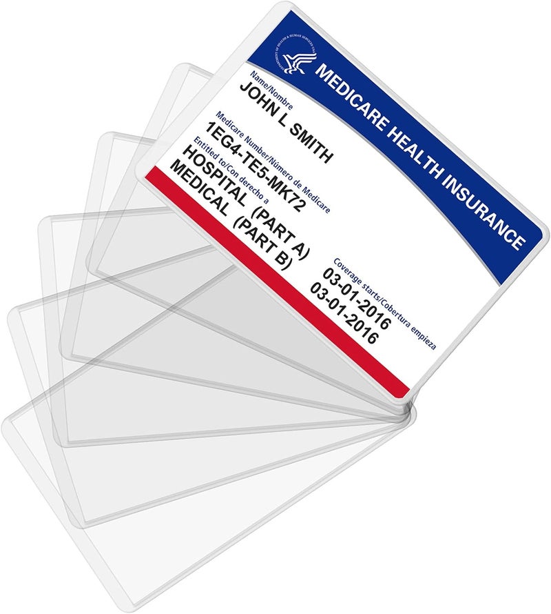 Fabmaker New Medicare Card Protector, 6 Pack Plastic Card Holder for Wallet Single 12 Mil Business Card Sleeve Waterproof Cards Plastic Protector for Credit Card Business Card Social Security Card - Image 1