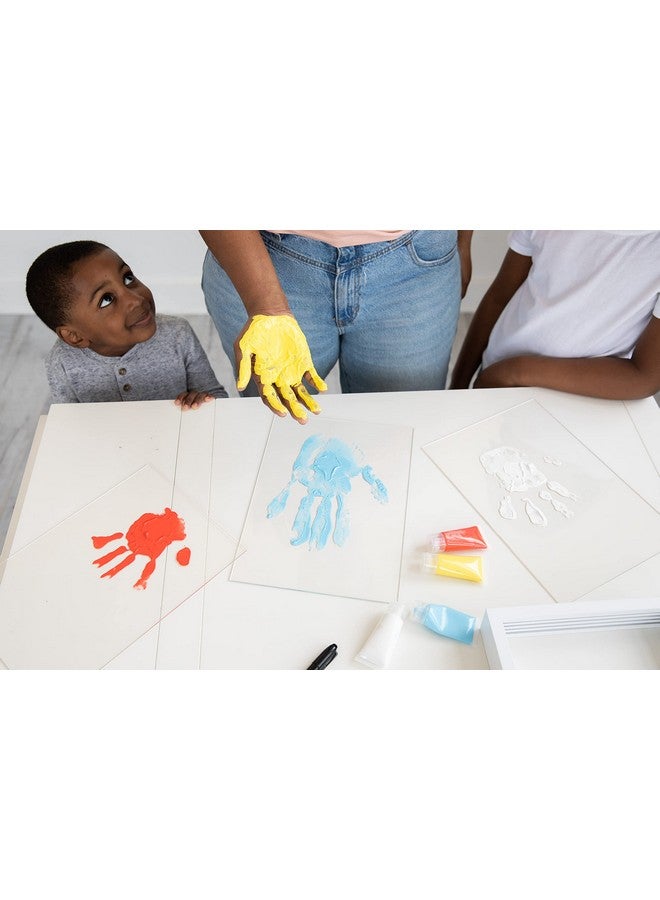 pearhead إطار بصمة يد الأسرة الشفاف - طباعة فنية - تذكار - ديكور منزلي - هدية للآباء الجدد والمرتقبين - 4 ألوان طلاء متضمنة - Image 4