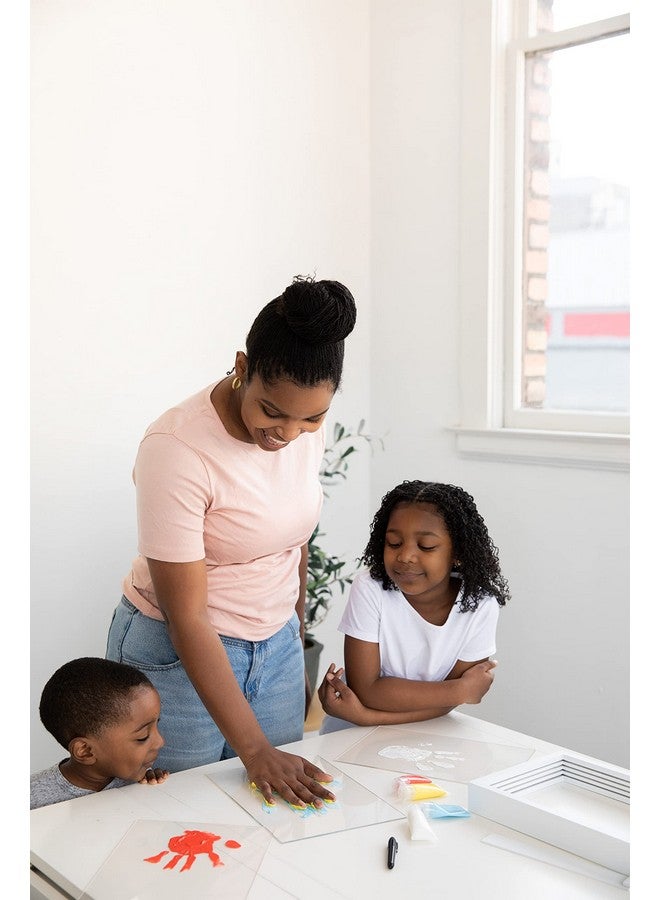 pearhead إطار بصمة يد الأسرة الشفاف - طباعة فنية - تذكار - ديكور منزلي - هدية للآباء الجدد والمرتقبين - 4 ألوان طلاء متضمنة - Image 5