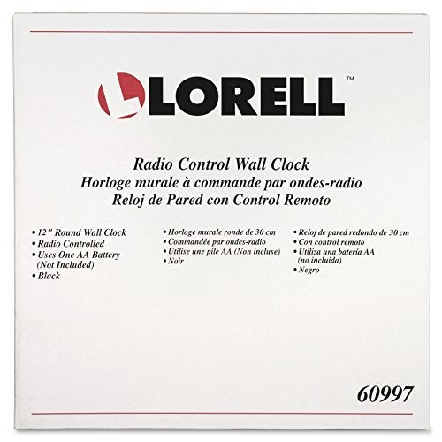 Lorell Wall Clock with Arabic Numerals, 12-Inch, White Dial/Black Frame - Image 4