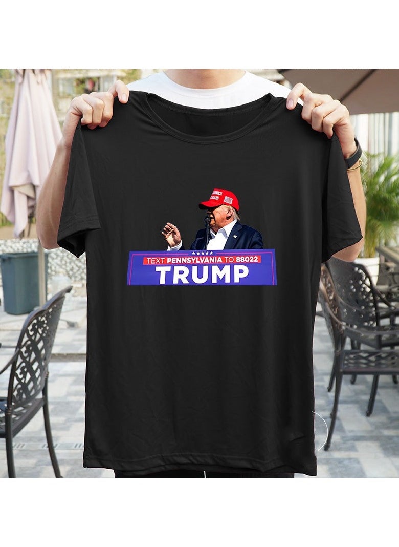 KUYING - New Trump Print Short Sleeved Shirt - Image 1