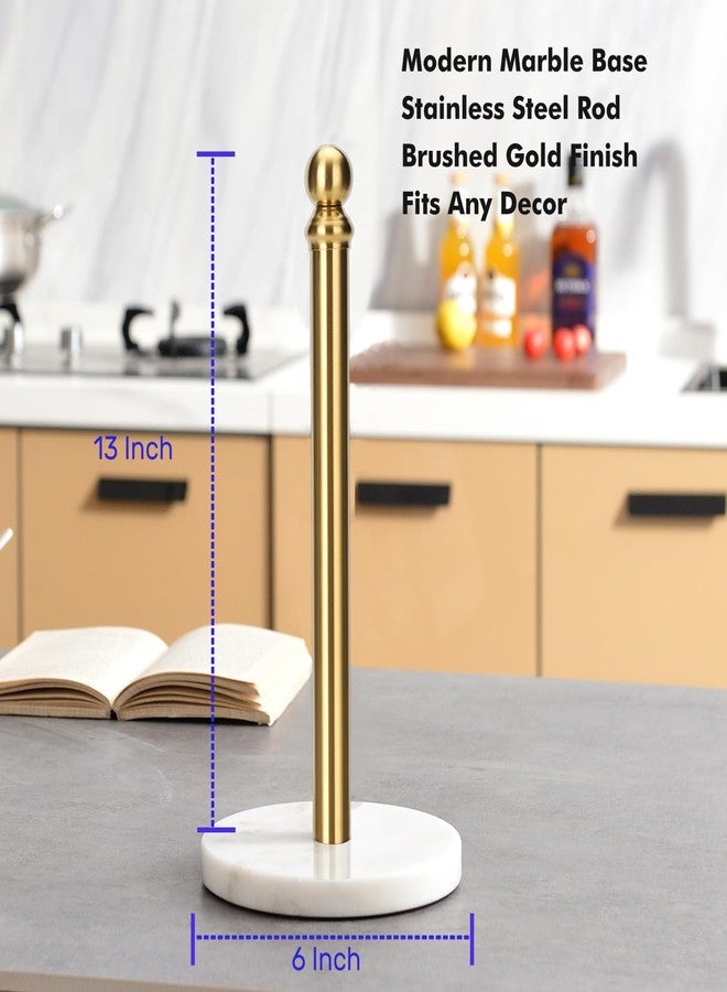 Exilon Gold Paper Towel Holder Countertop, Standing Paper Towel Roll Holder for Kitchen Bathroom, with Weighted Base for One-Handed Operation - Image 3