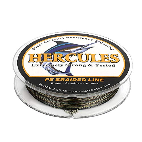 HERCULES Super Cast 300M 328 Yards Braided Fishing Line 50 LB Test for Saltwater Freshwater PE Braid Fish Lines Superline 8 Strands - Camo, 50LB (22.7KG), 0.37MM - Image 4