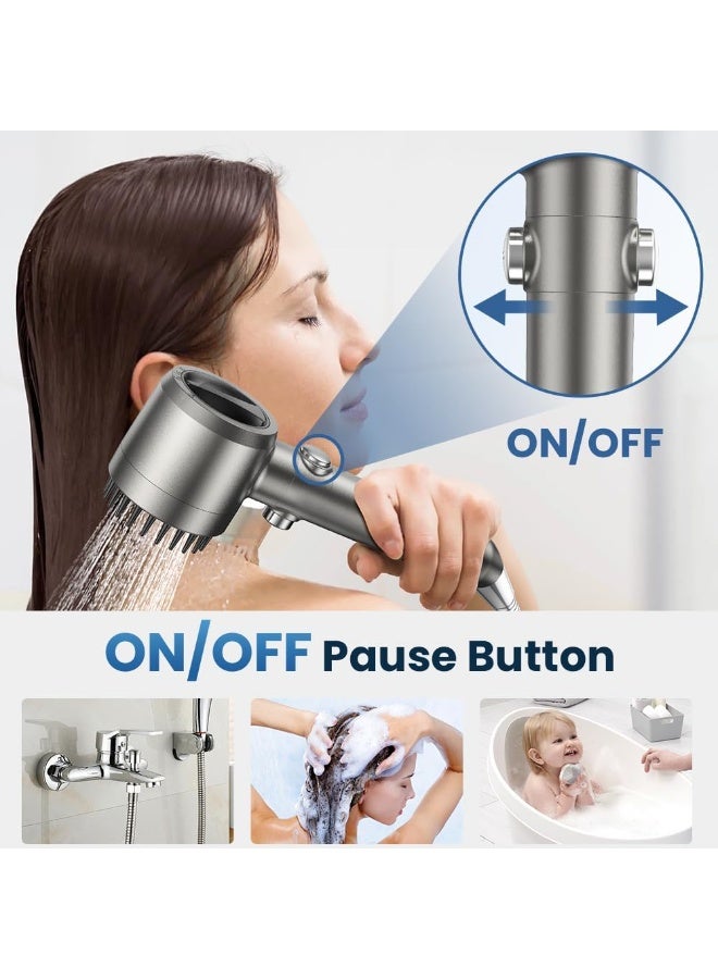 Multifunctional High Pressure Filter Handheld Shower Head, 3 Water Spray Settings with ON/OFF Switch, Adjustable Water Flow Shower Head for Comfortable Daily Bathing - Image 3