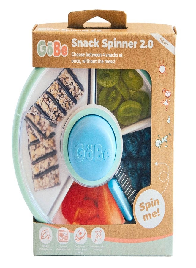GoBe Kids Small Snack Spinner Slide - Reusable Snack Container with 4 Compartment Dispenser and Lid | BPA/PVC Free | Dishwasher Safe | No Spill - Travel Accessories (Twinberry) - Image 4