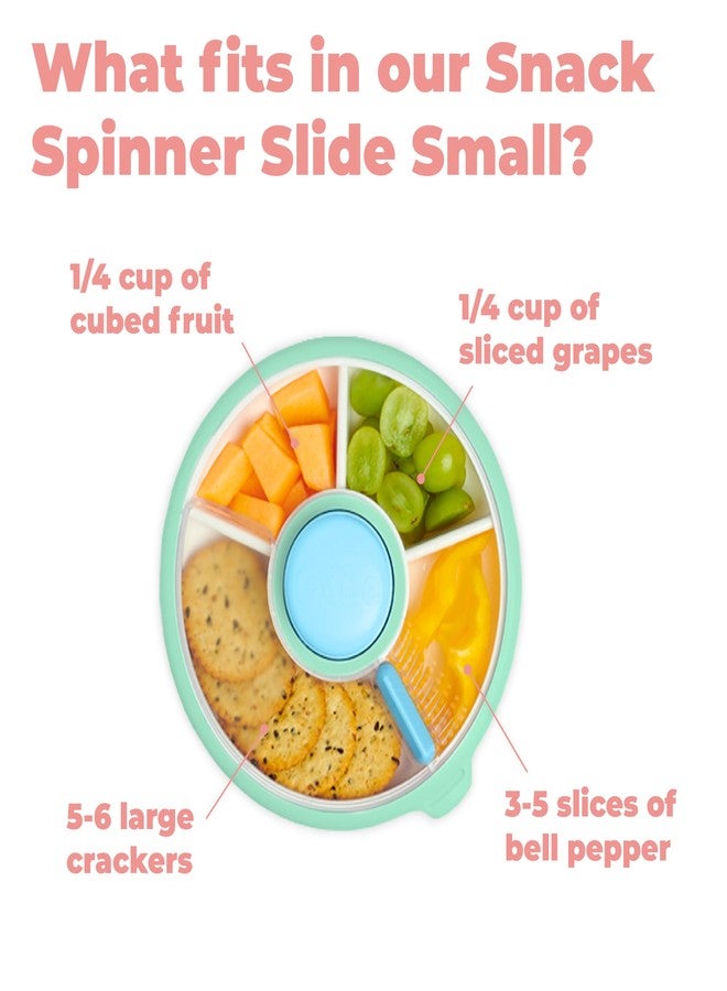 GoBe Kids Small Snack Spinner Slide - Reusable Snack Container with 4 Compartment Dispenser and Lid | BPA/PVC Free | Dishwasher Safe | No Spill - Travel Accessories (Twinberry) - Image 2