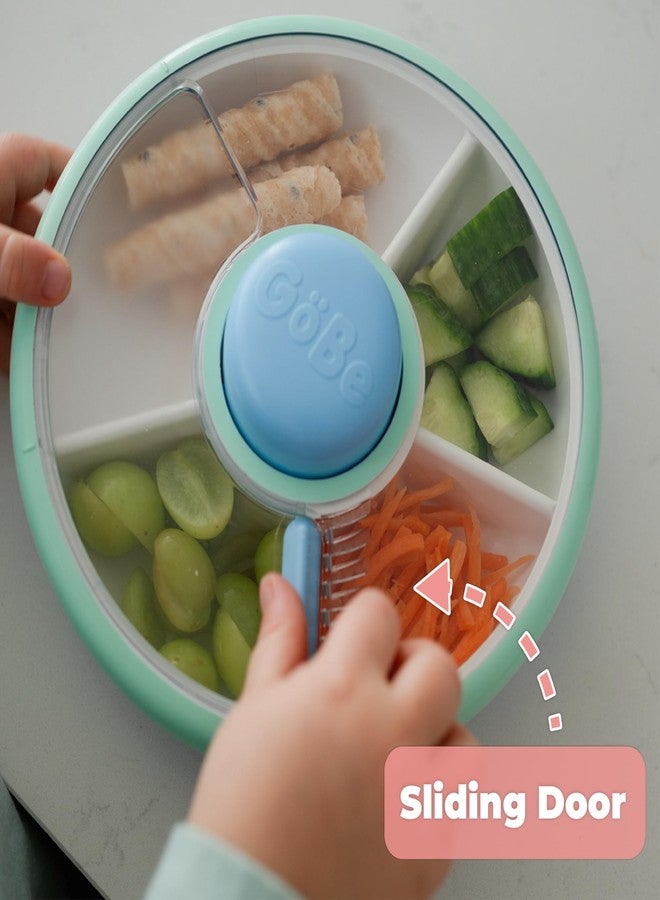 GoBe Kids Small Snack Spinner Slide - Reusable Snack Container with 4 Compartment Dispenser and Lid | BPA/PVC Free | Dishwasher Safe | No Spill - Travel Accessories (Twinberry) - Image 5