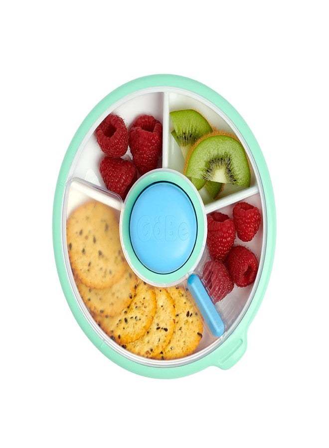 GoBe Kids Small Snack Spinner Slide - Reusable Snack Container with 4 Compartment Dispenser and Lid | BPA/PVC Free | Dishwasher Safe | No Spill - Travel Accessories (Twinberry) - Image 1