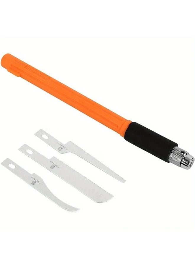 Orange Mini Saw Kit With 3 Razor Blades For DIY Crafts And Tree Branch Cutting - Image 1