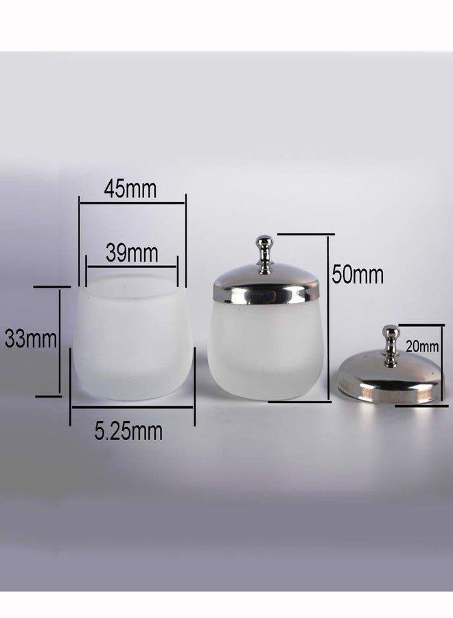 lasenersm 2 Pieces Matte Glass Dappen Dish with Stainless Steel Lid Nail Art Acrylic Powder Nail Art Tools Glass Cup Glass Dappen Cup - Image 3