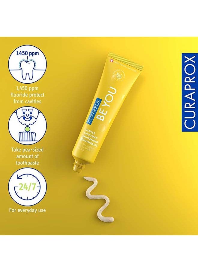 CURAPROX - معجون أسنان كورابروكس بي يو بالجريب فروت + البرغموت أصفر 60 مل - معجون أسنان لطيف للتبييض اليومي - خالٍ من كبريتات الصوديوم الصوديوم، وخالي من البلاستيك الدقيق، وخالي من التريكلوسان، ومعجون أسنان بالفلورايد - Image 1