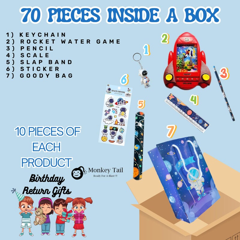 MONKEYTAIL 70 Pcs Birthday Return Gift Space Combo Pack |For a Cosmic Birthday Party | For kids of All Age Group - Image 3