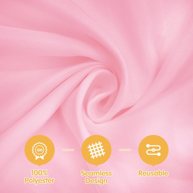 BRILLMAX 6 Pack Pink Round Tablecloths 120 Inch for 60â€ Tables - 150 GSM Polyester Fabric, Floor Length Drop, Water, Stain & Wrinkle Resistant Cloth Cover for Wedding Reception Banquet Dining - Image 2