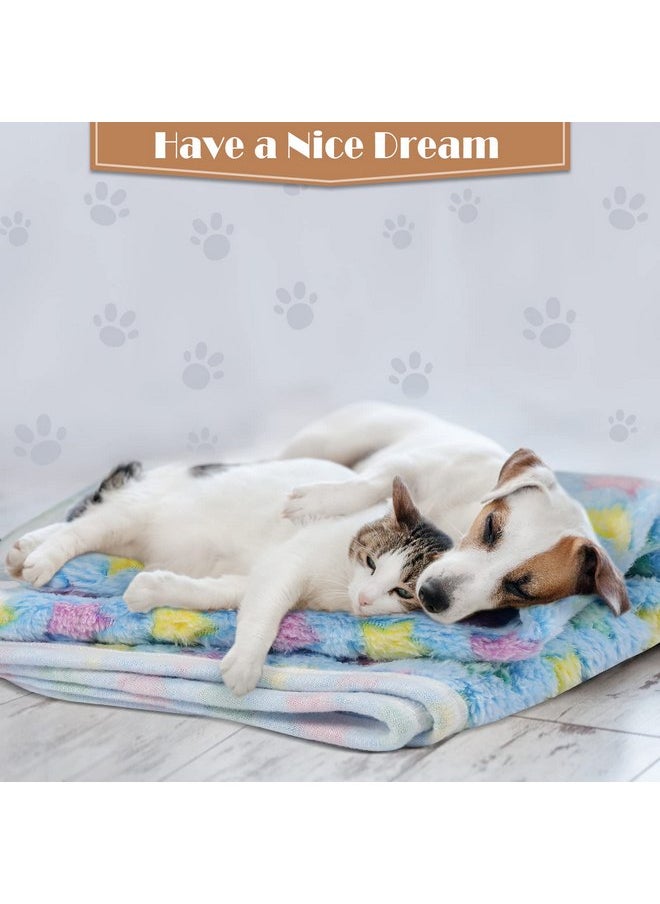Tatuo 12 Pieces Puppy Blanket Warm Dog Cat Sleep Mat Pet Kitten Doggy Fleece Blankets with Cute Dog Paw Bone Star Elephant Patterns Printed Fluffy Blanket for Small Dog Cat Puppy (16 x 24 Inch)  - Image 4