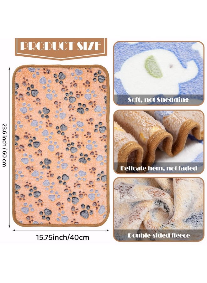 Tatuo 12 Pieces Puppy Blanket Warm Dog Cat Sleep Mat Pet Kitten Doggy Fleece Blankets with Cute Dog Paw Bone Star Elephant Patterns Printed Fluffy Blanket for Small Dog Cat Puppy (16 x 24 Inch)  - Image 2