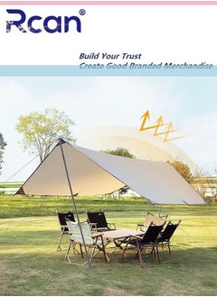Rcan Outdoor UV Protection Camping Canopy Tent Waterproof Sun Canopy Sunshade Sail Portable Packable Reusable Suitable for Camping Picnic Travel Fishing 118x196 Inches  - Image 1