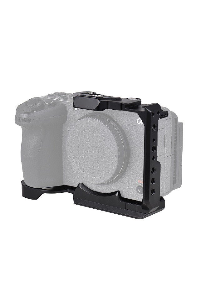 Handheld Camera Cage Aluminum Alloy with Cold Shoe Mount Numerous 1/4in And 3/8in Threaded Holes Compatible with SONY FX3/ FX30 Camera  - Image 1