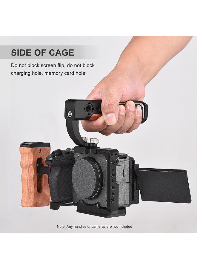 Handheld Camera Cage Aluminum Alloy with Cold Shoe Mount Numerous 1/4in And 3/8in Threaded Holes Compatible with SONY FX3/ FX30 Camera  - Image 5
