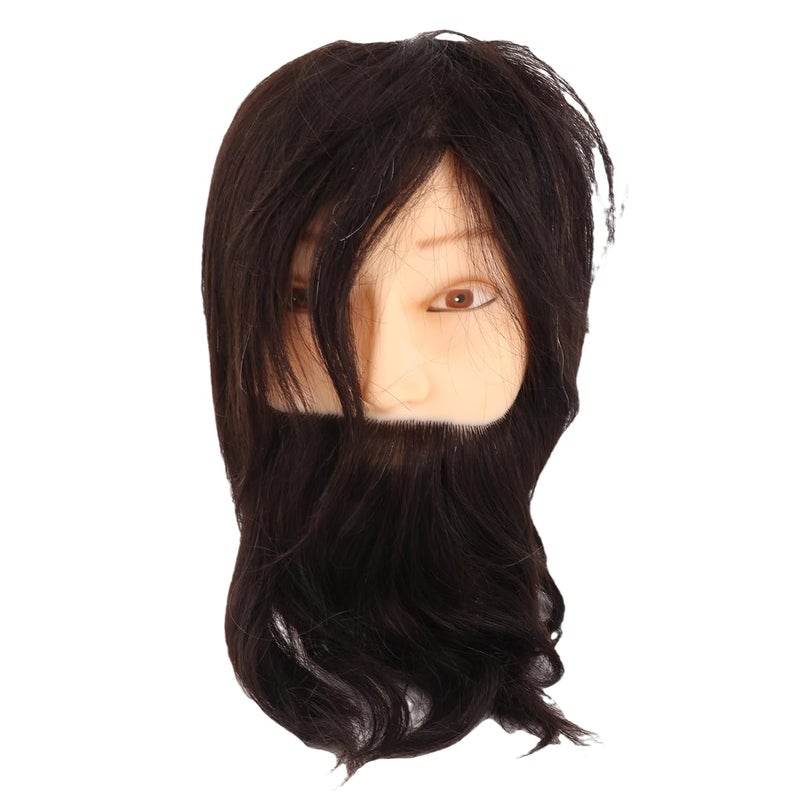 Professional Salon Male Mannequin Head with Real Human Hair for Hairdressing Training and Practice - Image 1