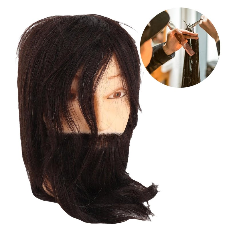Professional Salon Male Mannequin Head with Real Human Hair for Hairdressing Training and Practice - Image 5