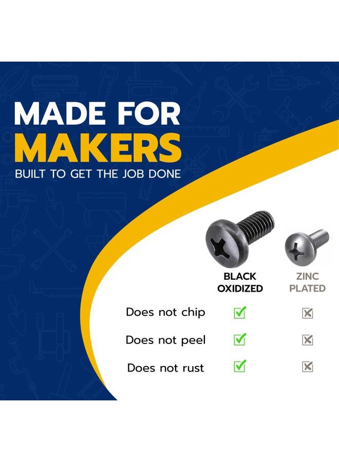 MAKERS BOLT Black License Plate Screws for BMW and Tesla, Phillips Machine Pan Head 18-8, Stainless Steel, M5-0.8 x 12 mm (Pack of 4) - Image 4