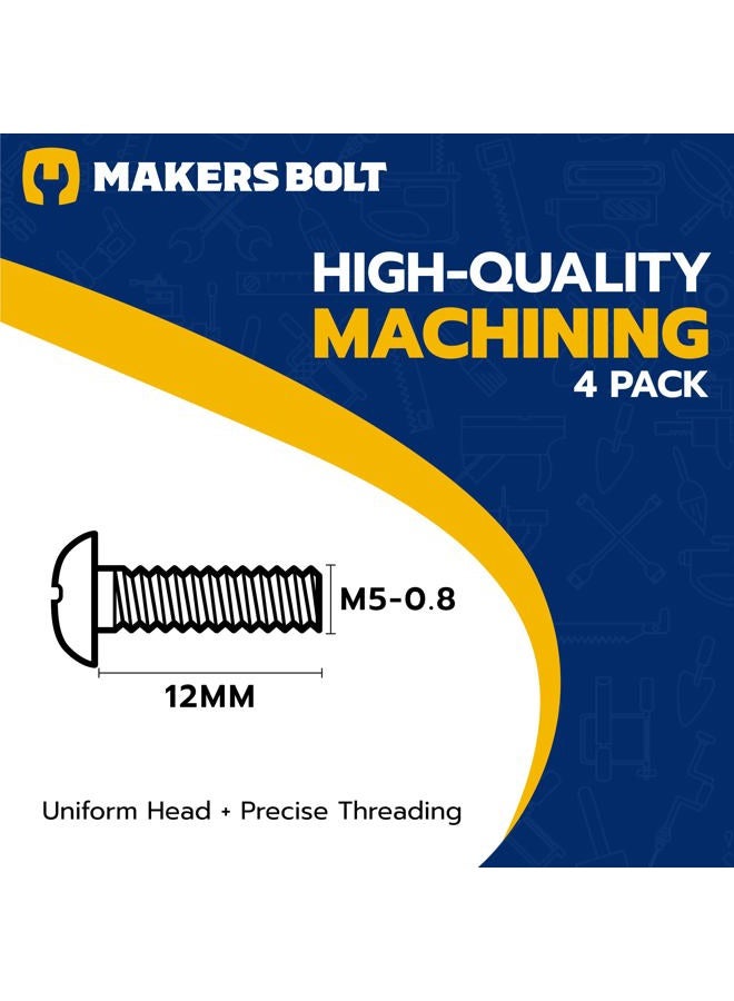MAKERS BOLT Black License Plate Screws for BMW and Tesla, Phillips Machine Pan Head 18-8, Stainless Steel, M5-0.8 x 12 mm (Pack of 4) - Image 2