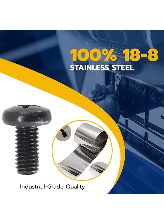 MAKERS BOLT Black License Plate Screws for BMW and Tesla, Phillips Machine Pan Head 18-8, Stainless Steel, M5-0.8 x 12 mm (Pack of 4) - Image 3