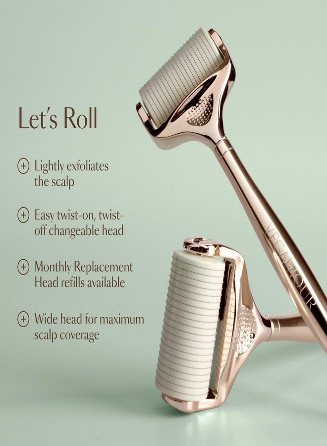 VEGAMOUR GRO+ Advanced Dermaroller Replacement Head | 1,200 Microneedle 0.25mm Scalp Tool | Gently Exfoliates the Scalp | Wide Head for Maximum Coverage - Image 2