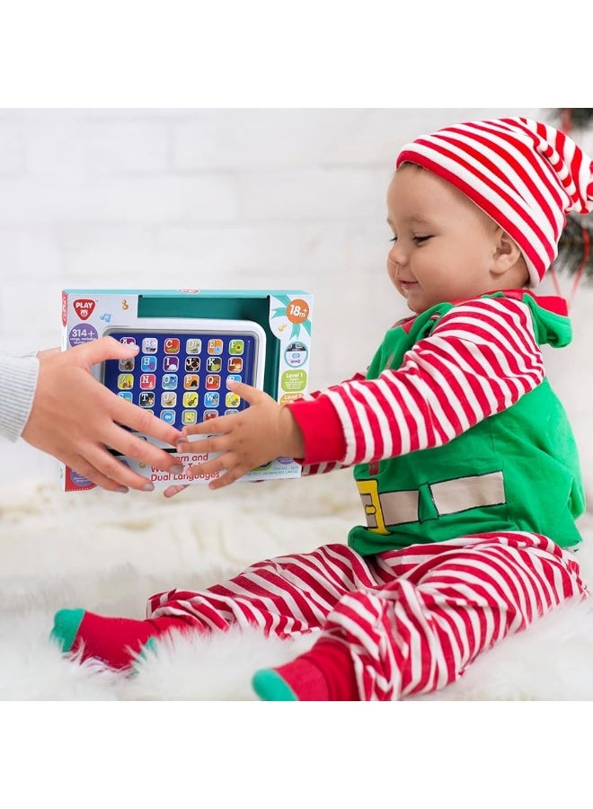 PLAY Spanish  English Learning Tablet for Toddlers 13 Kids Bilingual Interactive Alphabet ABC Letters Words Color Learning Toys Tablets Educational Toy for 2 Year Old Kids Babies 18 Month - Image 4