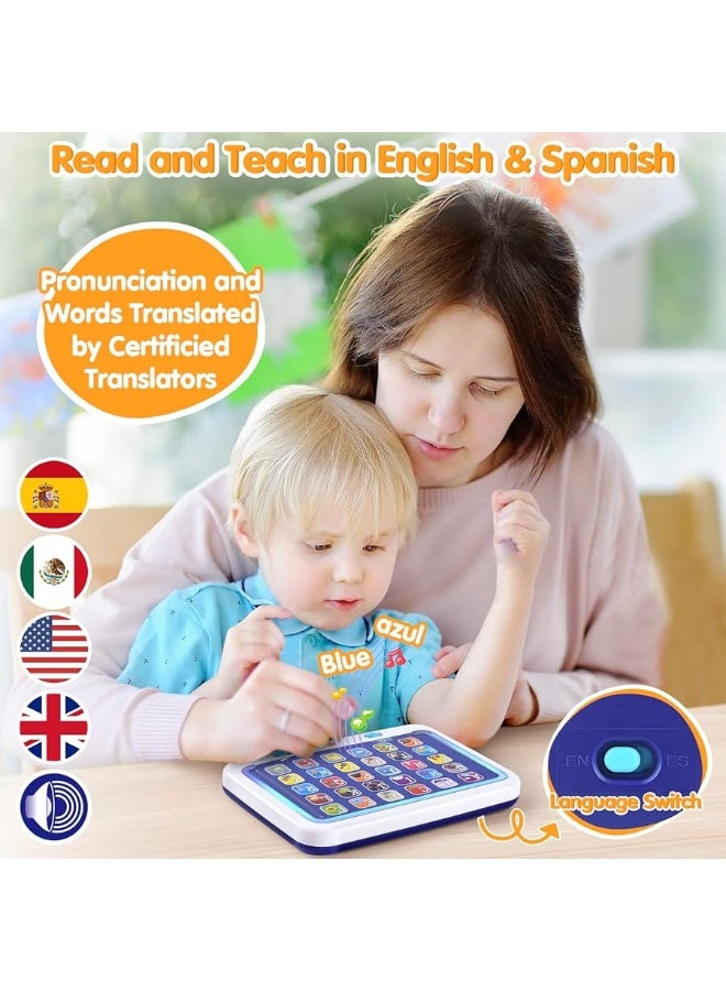 PLAY Spanish  English Learning Tablet for Toddlers 13 Kids Bilingual Interactive Alphabet ABC Letters Words Color Learning Toys Tablets Educational Toy for 2 Year Old Kids Babies 18 Month - Image 3