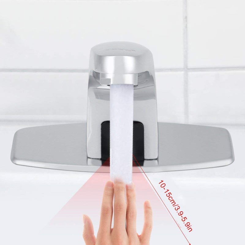 RFV1 Automatic Sensor Tap Touch Less Brass Water Sensor Tap Automatic Sensor Faucet Silver Chrome Finish for Washbasin Bathroom - Image 2
