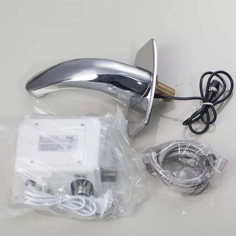 RFV1 Automatic Sensor Tap Touch Less Brass Water Sensor Tap Automatic Sensor Faucet Silver Chrome Finish for Washbasin Bathroom - Image 5